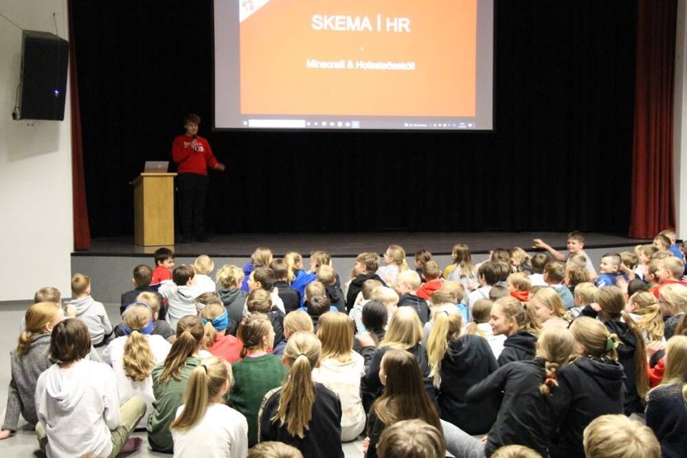 Nemendur Hofsstaðaskóla byggðu skólann sinn í minecraft.