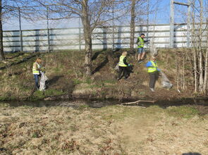 Bæjarfulltrúar í hreinsunarátaki 2021.