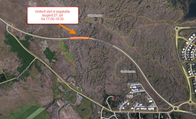 Vinna á Álftanesvegi 27. júlí 2024 frá 17-18:30